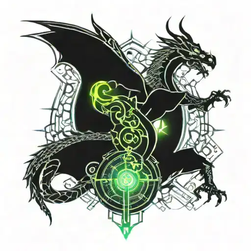 Dragon With Broken Heart Shaped Lock