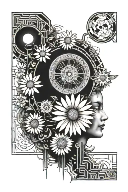 Daisy With The Moon And Greek Aesthetic Way