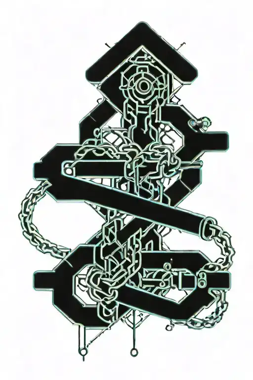 Chain Link And Tall Line