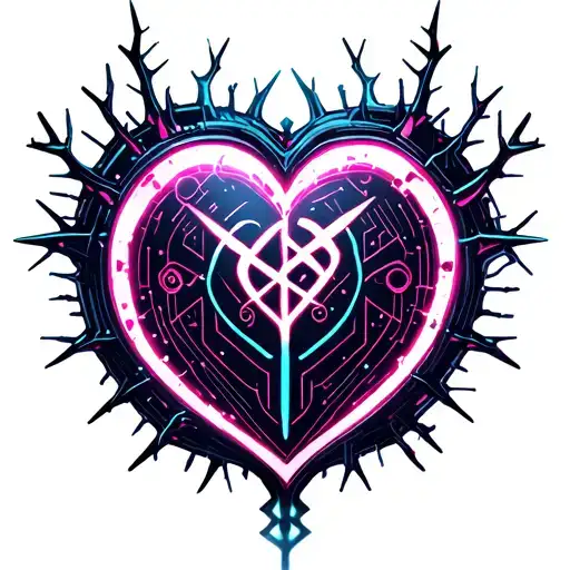 Cyber Sigil Heart And Thorns