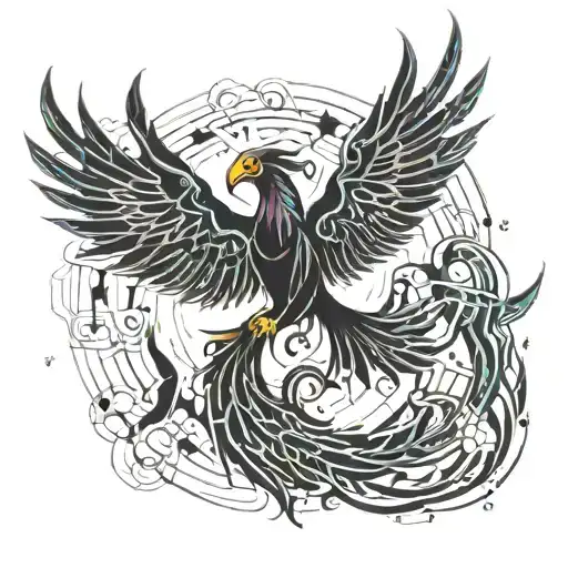 Top View Of Flying Phoenix But Just Draw The Borders Around It