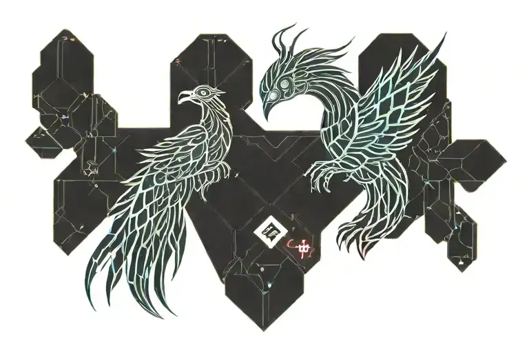Phoenix With Geometrical Parts