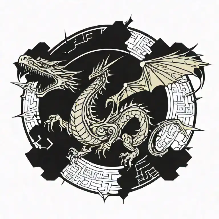 Grafficty Dragon Flying