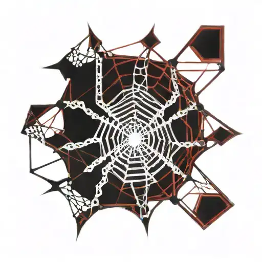 Red And Black Coloured Spider Weaving A Web
