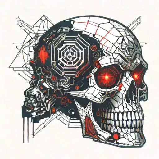 Cyberpunk Scull Red And Black