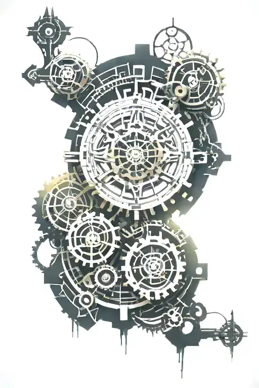 Clock Mechanism Rose Intertwined Within