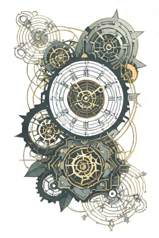 Clock Mechanism Rose Intertwined Within
