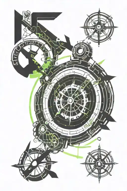 Compass With Clock And Phrase About Life