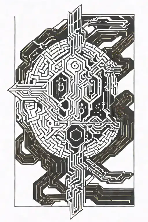 Long Vertical Chain Black And White