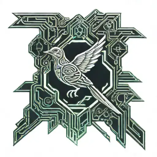 Cyber Sigilism Rib Tattoo Bird Infused