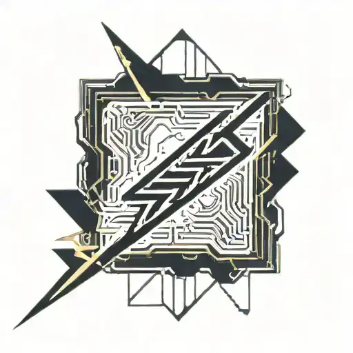 Abstract Lines Thunder Like Illustration