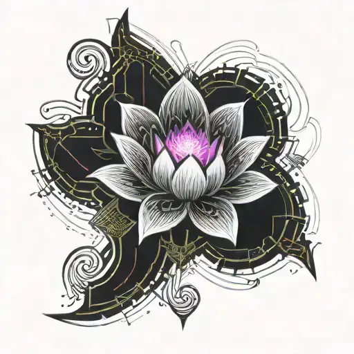 Lotus Flower Tilted 45 Degrees