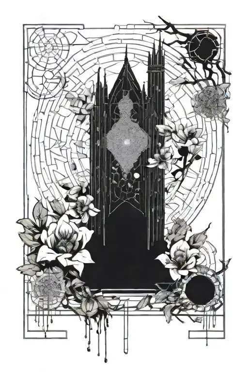 The Dark Tower Surrounded By Flowers