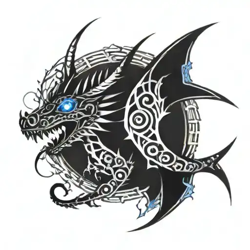 Blue Eyes White Dragon Cybersigilism Design Inspired