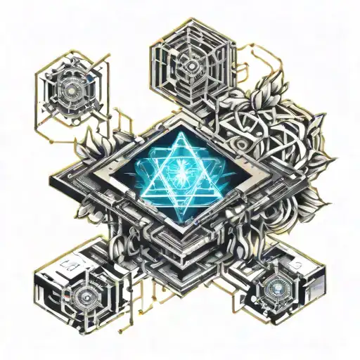 Crystal Rose And Open Book And Motherboard Wires