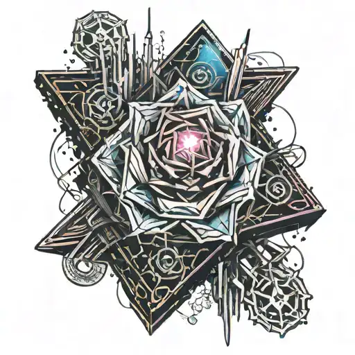 Book With Crystal Rose And Motherboard Thorns Coming Out Of It