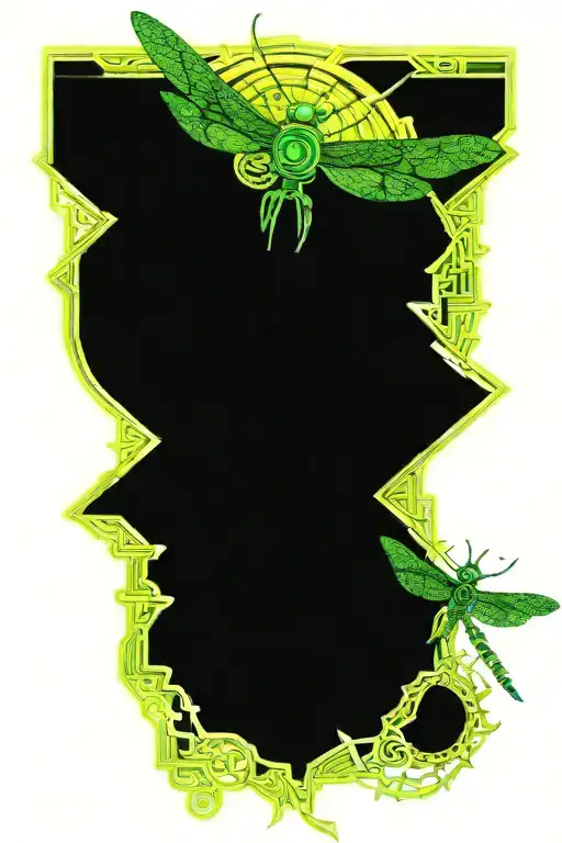 Celtic Dragonfly Landing On A Sunflower