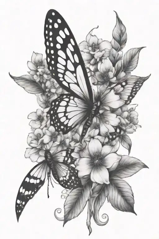 Butterfly Dragonfly Dogwood Flowers