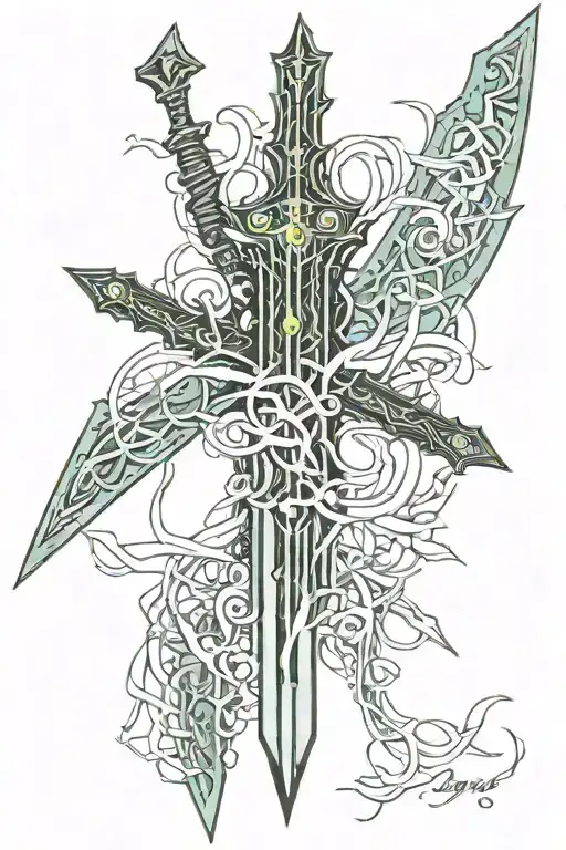 Sword With Thornes And Spider Lillies Wrapping