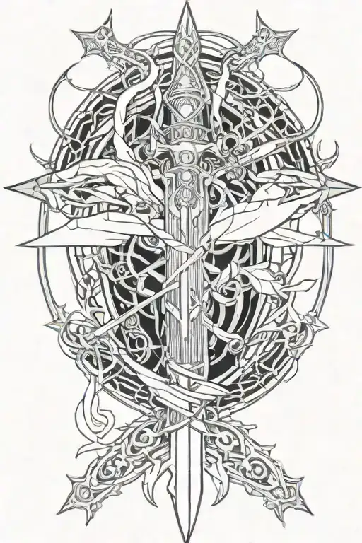 Sword With Thornes And Spider Lillies Wrapping