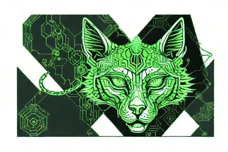 A Green Alien Cat Smoking Weed