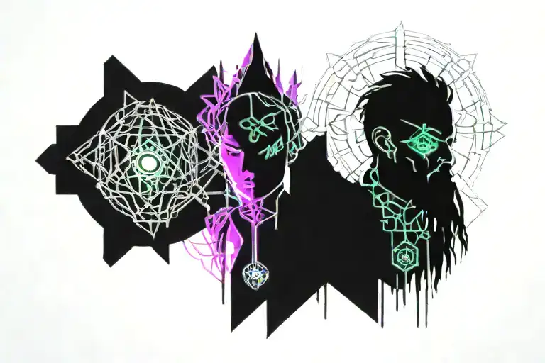 Pair Of Male And Femalel Gods Symbolizing Death And Rebirth