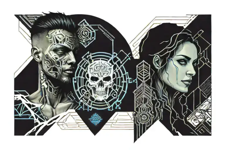 Pair Of Male And Femalel Gods Symbolizing Death And Rebirth