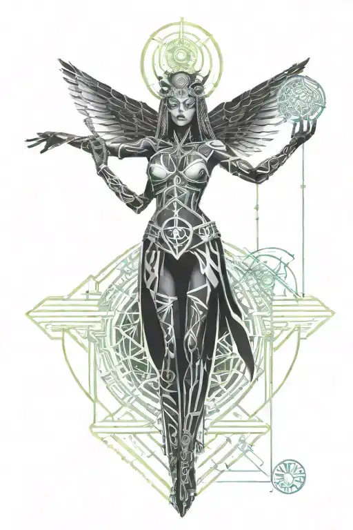 Female God Full Body Symbolizing Wisdom And Death