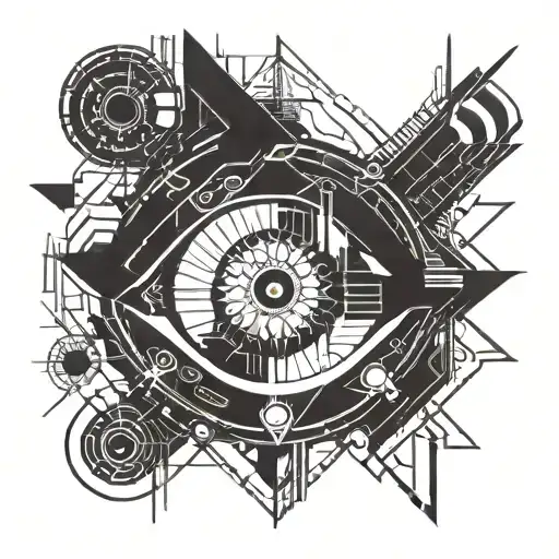 Eye White On Black Sharp Shapes