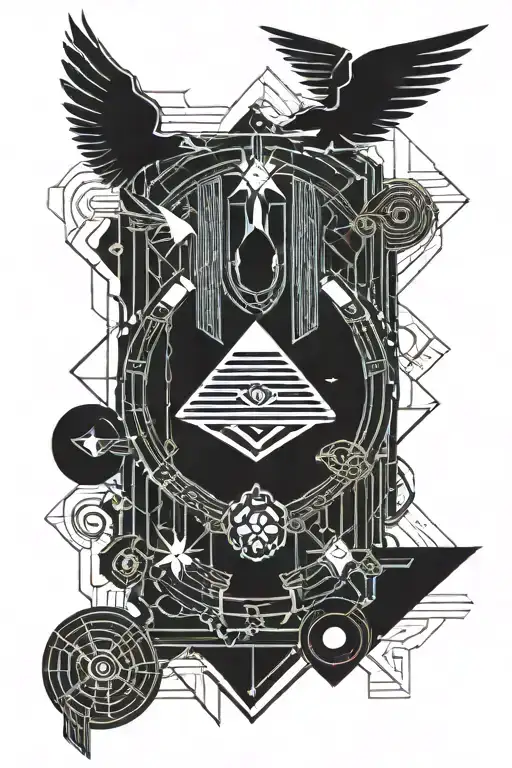 Modern Geometric Design With Egyptian Deities