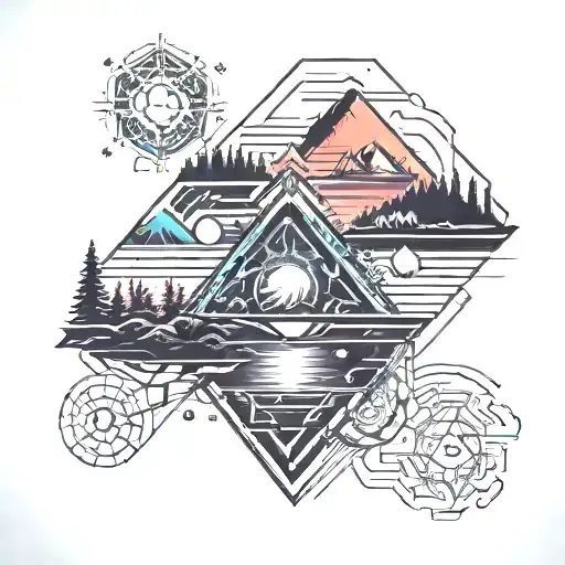 Outdoor Camping Lake Scene