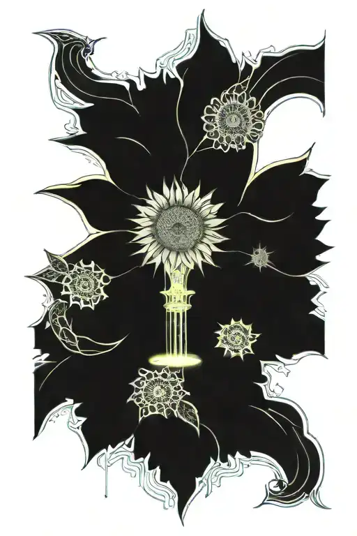 A Sunflower Blooming Into A Fountain With Intricate Details