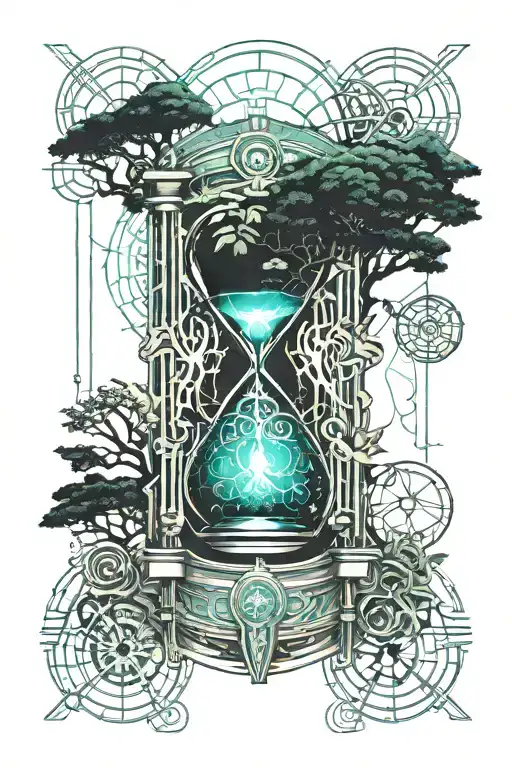 Hourglass And Tree Of Life Growing