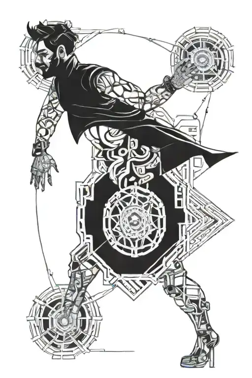 Pinup Man Sexy Standing Black Grey