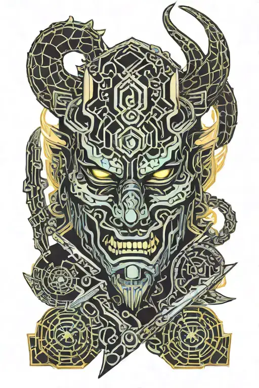 Oni Mask Dragon Katana