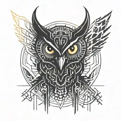Owl Logo With Demon Eyes