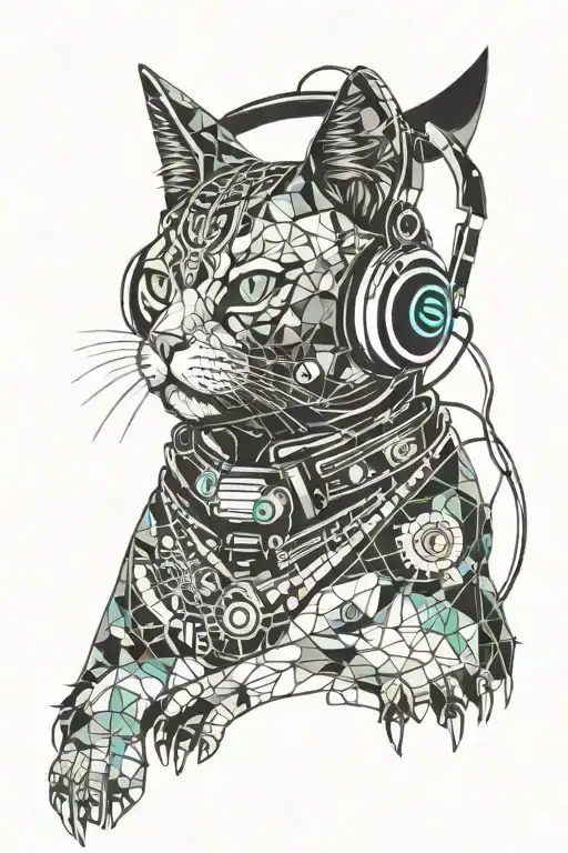 Space Cat With Headphones