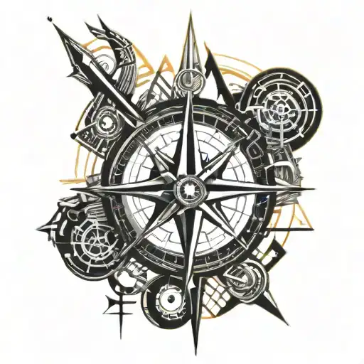 Compass Tatoo Design