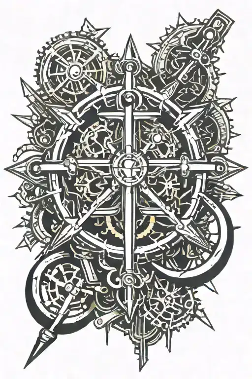 Anchor & Dumble Together With Machine Gear