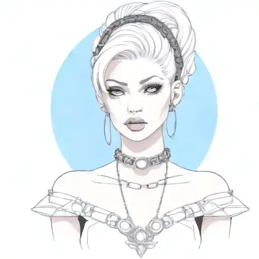 Sissy Bimbo With Collar And Chain Leash