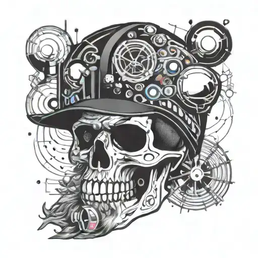 Bearded Skull Wearing Mushroom Hat