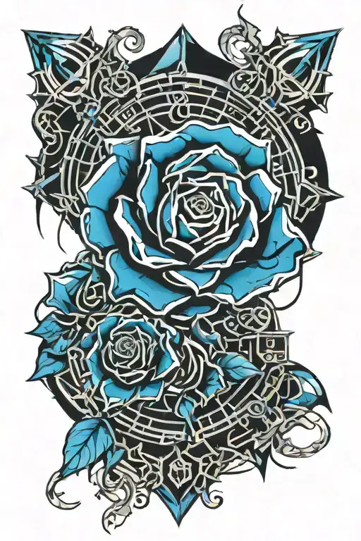 Blue Rose With Inscription