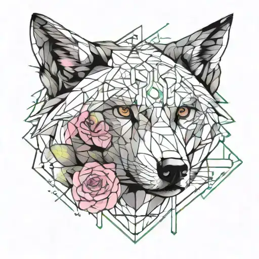 Wolf Blended By Roses