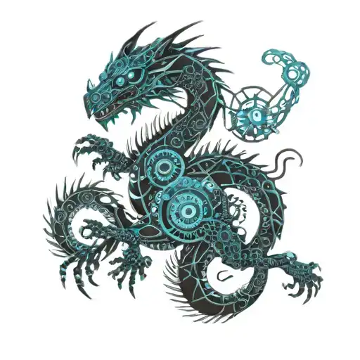 Dragon Blue With Baby Footprint