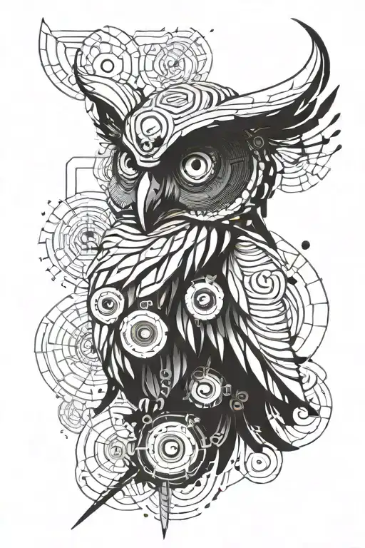 3 Eyed Owl With Spiral Ram Horns
