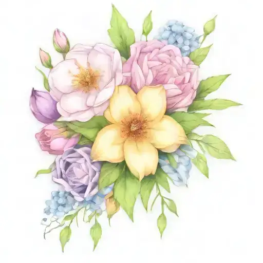 July August September October Birth Flower Bouquet