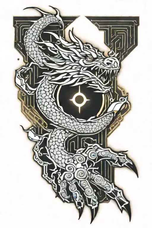 Chinese Dragon Around Hand