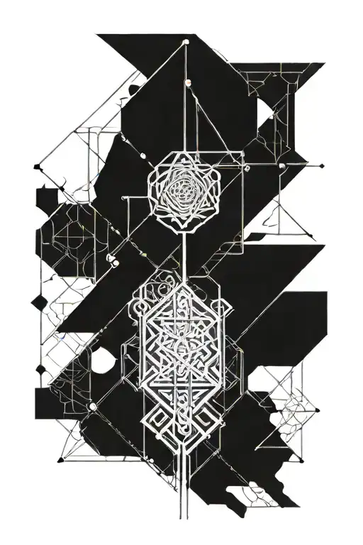 A Geometric Nordic Tatoo Representing Two Sides