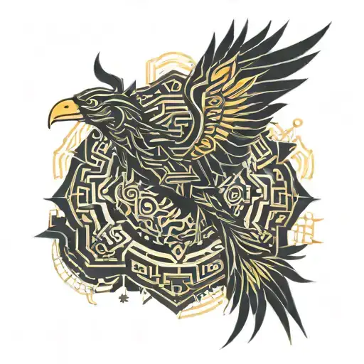 Abstract Pheonix Rising Geometric