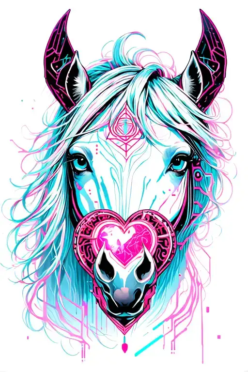 Girl Roze Heart Horse